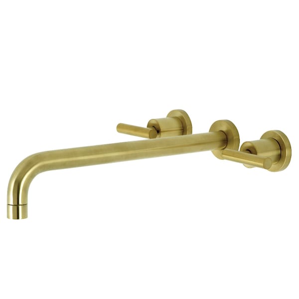 Kingston Brass KS8047CML Wall Mount Tub Faucet, Brushed Brass KS8047CML - main
